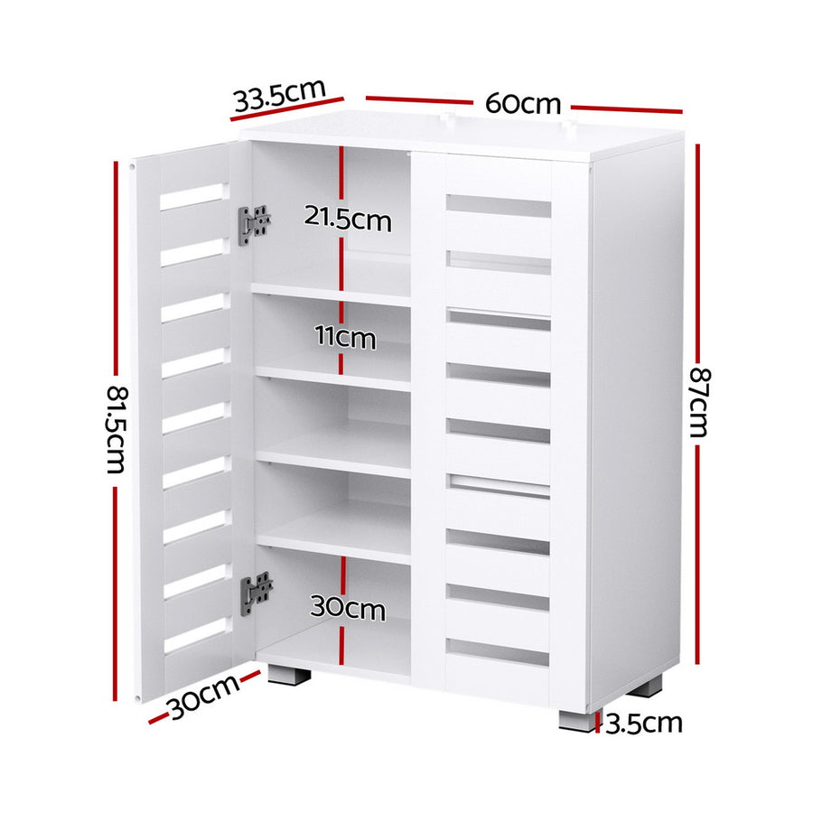 Artiss Shoe Rack Storage Cabinet 20 Pairs 5-tier White Alster, image 4