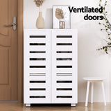 Artiss Shoe Rack Storage Cabinet 20 Pairs 5-tier White Alster - Rear View