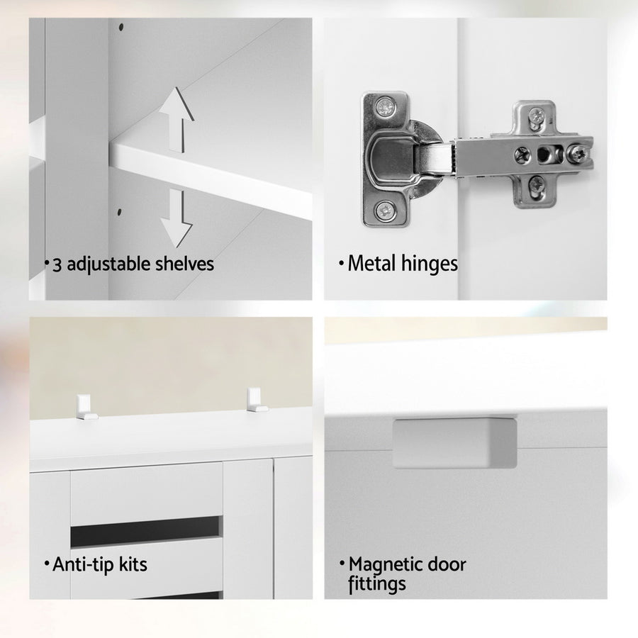 Artiss Shoe Rack Storage Cabinet 20 Pairs 5-tier White Alster, image 7