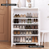 Artiss Shoe Rack Storage Cabinet 20 Pairs 5-tier White Alster - Low Angle