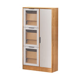Artiss Shoe Rack Cabinet Mirror White - Side View