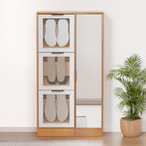 Artiss Shoe Rack Cabinet Mirror White - Rear View