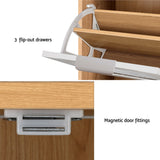 Artiss Shoe Rack Cabinet Mirror White - Close-Up Angle