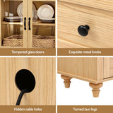 Artiss Buffet Sideboard Storage Cabinet Kitchen Cupboard Faux Drawer 150CM Pine - Low Angle