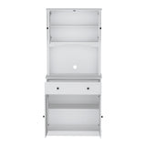 Artiss Buffet Sideboard Cabinet Cupboard Pantry Storage Shelves Hutch White - 45-Degree Angle