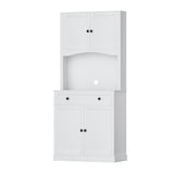 Artiss Buffet Sideboard Cabinet Cupboard Pantry Storage Shelves Hutch White - Front View