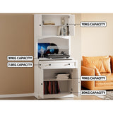 Artiss Buffet Sideboard Cabinet Cupboard Pantry Storage Shelves Hutch White - Rear View