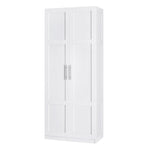 Artiss white 2 door buffet sideboard cupboard cabinet, 180cm high, adjustable shelves inside the cabinet