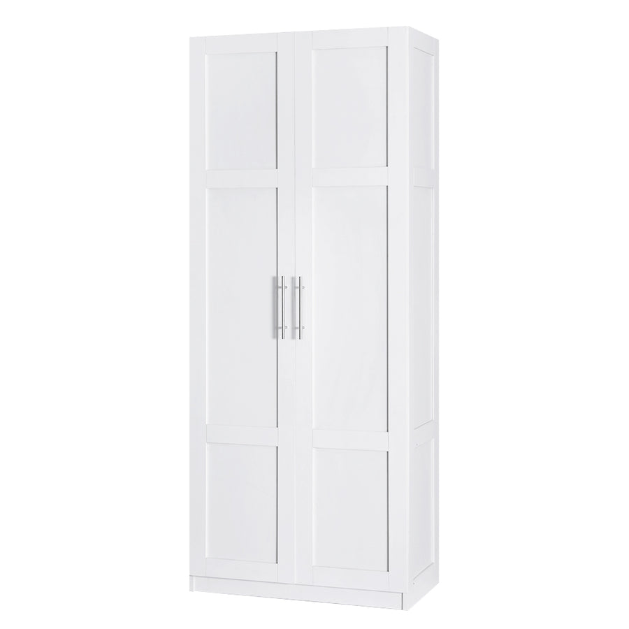 Artiss white 2 door buffet sideboard cupboard cabinet, 180cm high, adjustable shelves inside the cabinet