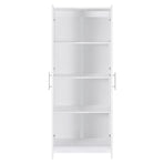 Artiss white 2 door buffet sideboard cupboard cabinet, 180cm high, image 5