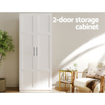 Artiss white 2 door buffet sideboard cupboard cabinet, 180cm high, image 6