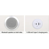 Artiss Smart Bedside Table 2 Drawers with Wireless Charging Ports LED White AIKA - 45-Degree Angle
