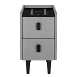 Artiss Smart Bedside Table 2 Drawers with Wireless Charging Ports LED Grey AIDA