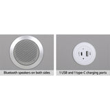 Artiss Smart Bedside Table 2 Drawers with Wireless Charging Ports LED Grey AIDA - 45-Degree Angle