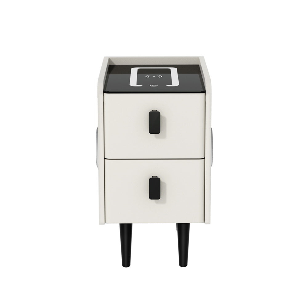 Artiss Aida Wireless Charging Smart Nightstand with Bluetooth Speaker - White