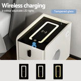 Artiss Aida Wireless Charging Smart Nightstand with Bluetooth Speaker - White