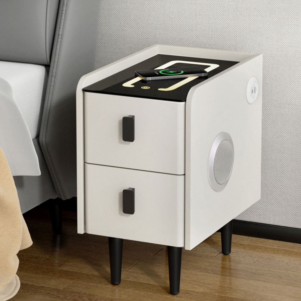 Artiss Aida Wireless Charging Smart Nightstand with Bluetooth Speaker - White