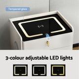 Artiss Bedside Table Wireless Charging - ALMA White - Top-Down View