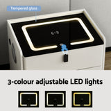 Artiss Smart Bedside Table Wireless Charging - BESS White - Top-Down View