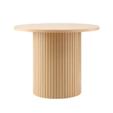 Artiss Coffee Table Round Fluted - Side View