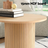 Artiss Coffee Table Round Fluted - Top-Down View