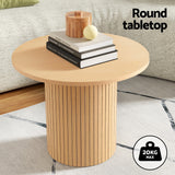Artiss Coffee Table Round Fluted - 45-Degree Angle