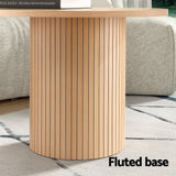 Artiss Coffee Table Round Fluted - Rear View