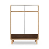 Artiss Shoe Rack Cabinet 20 Pairs Storage Cupboard Pine&White - Top-Down View