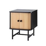 Artiss Bedside Table with Sliding Doors BORIS - Close-Up Angle