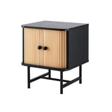 Artiss Bedside Table with Sliding Doors BORIS - Side View