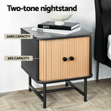 Artiss Bedside Table with Sliding Doors BORIS - Top-Down View