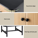 Artiss Bedside Table with Sliding Doors BORIS - Rear View