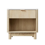 Artiss 2X Bedside Table Nightstand 1 Drawer Shelves Pine - Top-Down View