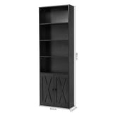 Artiss 6-Tier Bookshelf Display Cabinet Storage Black - Side View