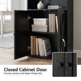 Artiss 6-Tier Bookshelf Display Cabinet Storage Black - Rear View
