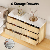 Artiss 6 Chest of Drawers Dresser Table Pine - 45-Degree Angle