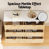 Artiss 6 Chest of Drawers Dresser Table Pine - Rear View