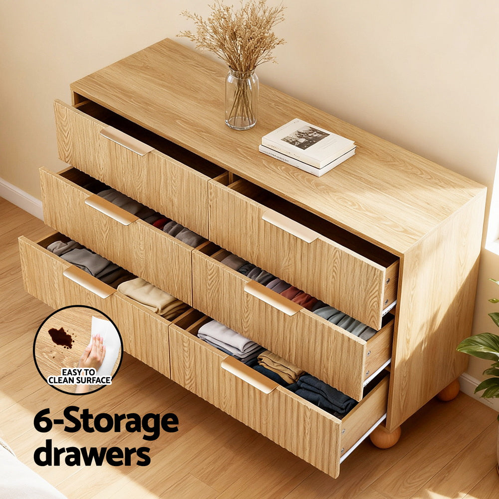 Artiss 6 Chest of Drawers Dresser Tallboy Pine