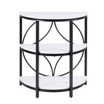 Artiss Semi-Circle End Table 3 Tier Coffee Table Side Nightstand Shelf Marble Effect White&Black