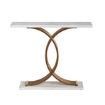 Artiss Console Table Marble Effect White&Gold, image 4