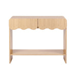 Artiss 2-Drawer Console Table, Scalloped Entryway Table with Safe Rounded Corners, 100 x 31 x 80 cm