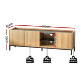 Artiss TV Unit Entertainment Unit Storage Cabinet Shelf 160cm Pine - Top-Down View