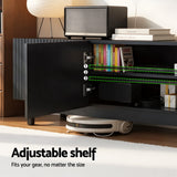 Artiss TV Unit Entertainment Unit Storage Cabinet 180cm Black - Rear View