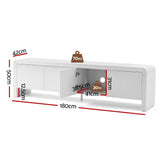 Artiss TV Unit Entertainment Unit Storage Cabinet 180cm White - Side View