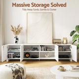 Artiss TV Unit Entertainment Unit Storage Cabinet Adjustable Shelf 180cm White - 45-Degree Angle