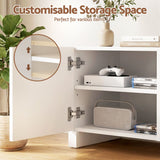 Artiss TV Unit Entertainment Unit Storage Cabinet Adjustable Shelf 180cm White - Rear View