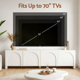Artiss TV Unit Entertainment Unit Storage Cabinet Adjustable Shelf 180cm White - Close-Up Angle