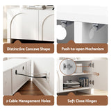 Artiss TV Unit Entertainment Unit Storage Cabinet Adjustable Shelf 180cm White - Low Angle