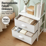 Artiss 5 Tier Bookshelf Ladder Bookcase with Fabric Drawers Display Rack White - Rear View