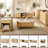 Artiss Buffet Sideboard Cabinet Kitchen Storage Cupboard Marble 2 Drawers Pine - Extra Image